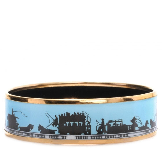 Enamel Printed Carriages Wide Bracelet 65