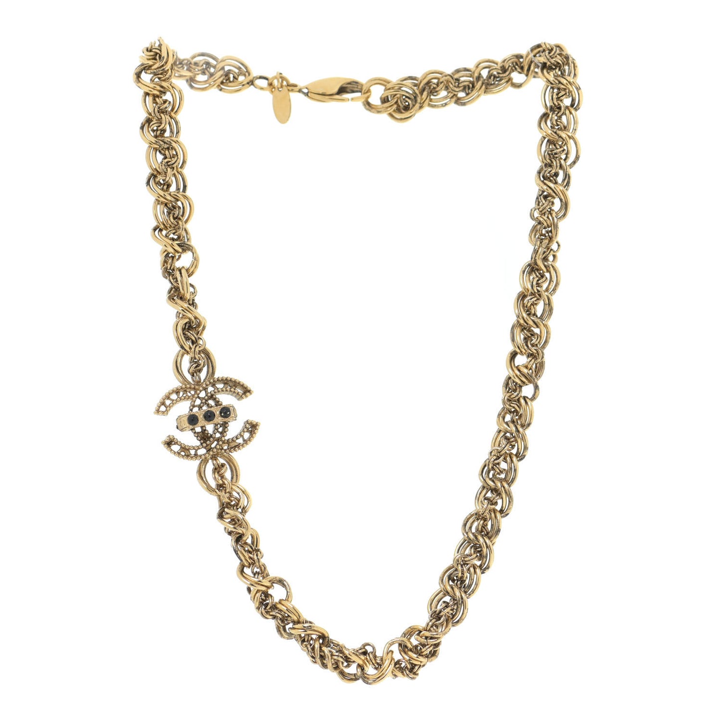 Chain CC Short Necklace Gold