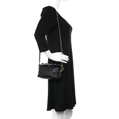 Chanel Crumpled Lambskin Quilted Small CC Links Shoulder Bag Black 2 of 11