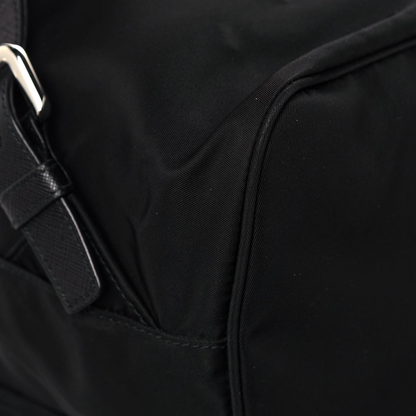 Tessuto Nylon Vela Saffiano Large Backpack Black