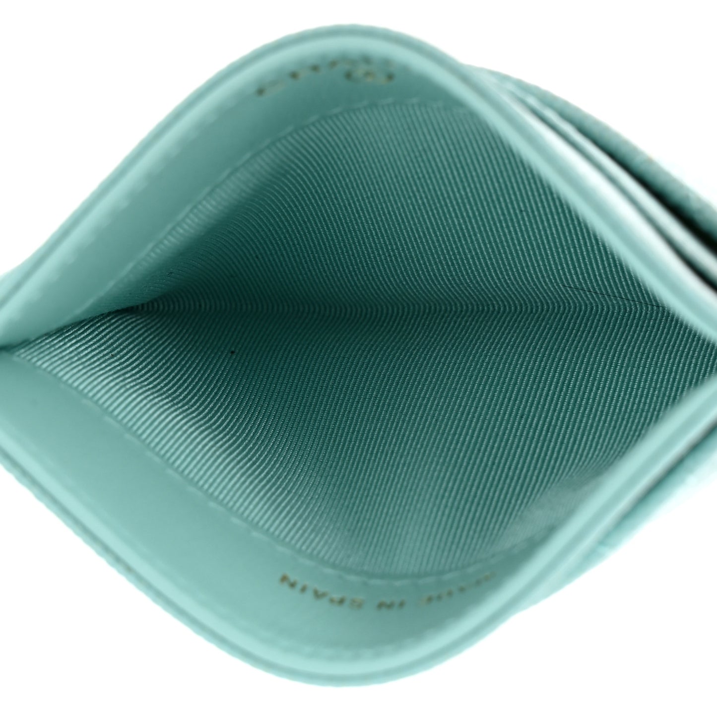 Caviar Quilted Card Holder Light Blue