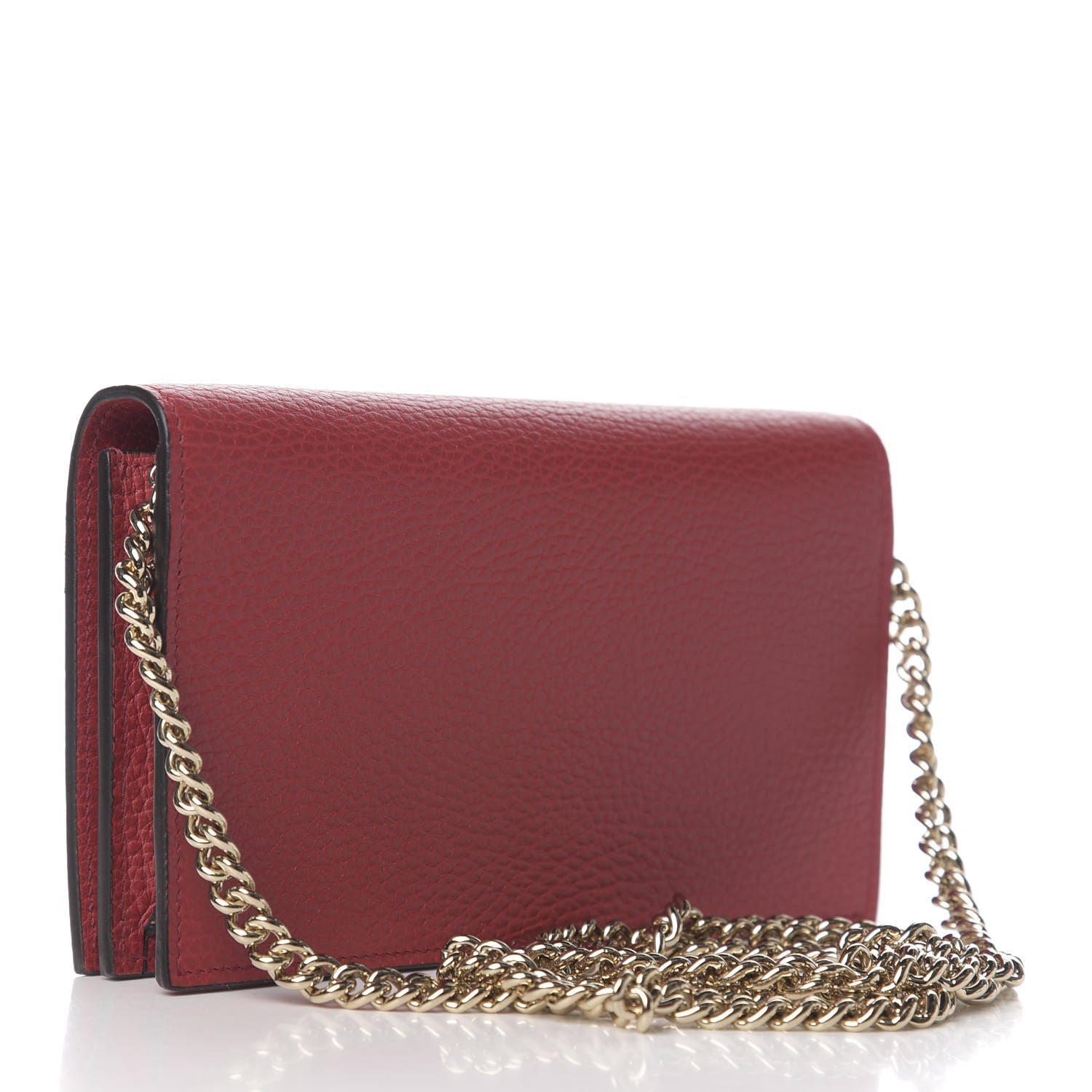 Gucci Dollar Calfskin Medium Betty Chain Wallet Red 2 of 9