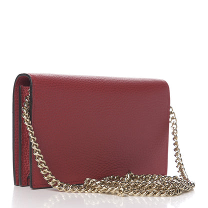 Gucci Dollar Calfskin Medium Betty Chain Wallet Red 2 of 9