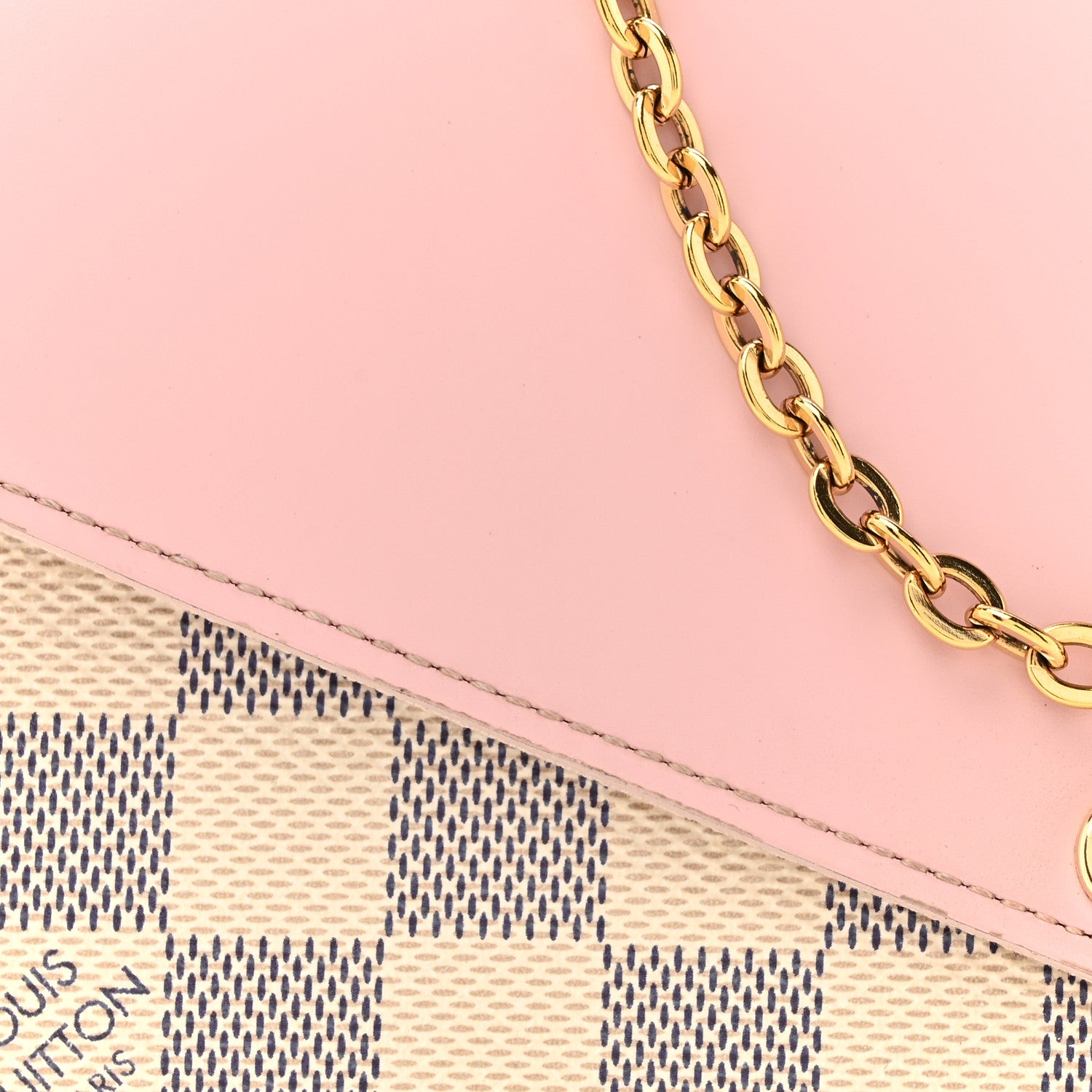 Louis Vuitton Damier Azur Calfskin Pochette Felicie Eau De Rose 10 of 20