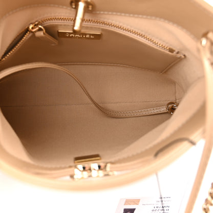 Chanel Shiny Crumpled Calfskin Quilted Mini 31 Shopping Bag Dark Beige 5 of 10
