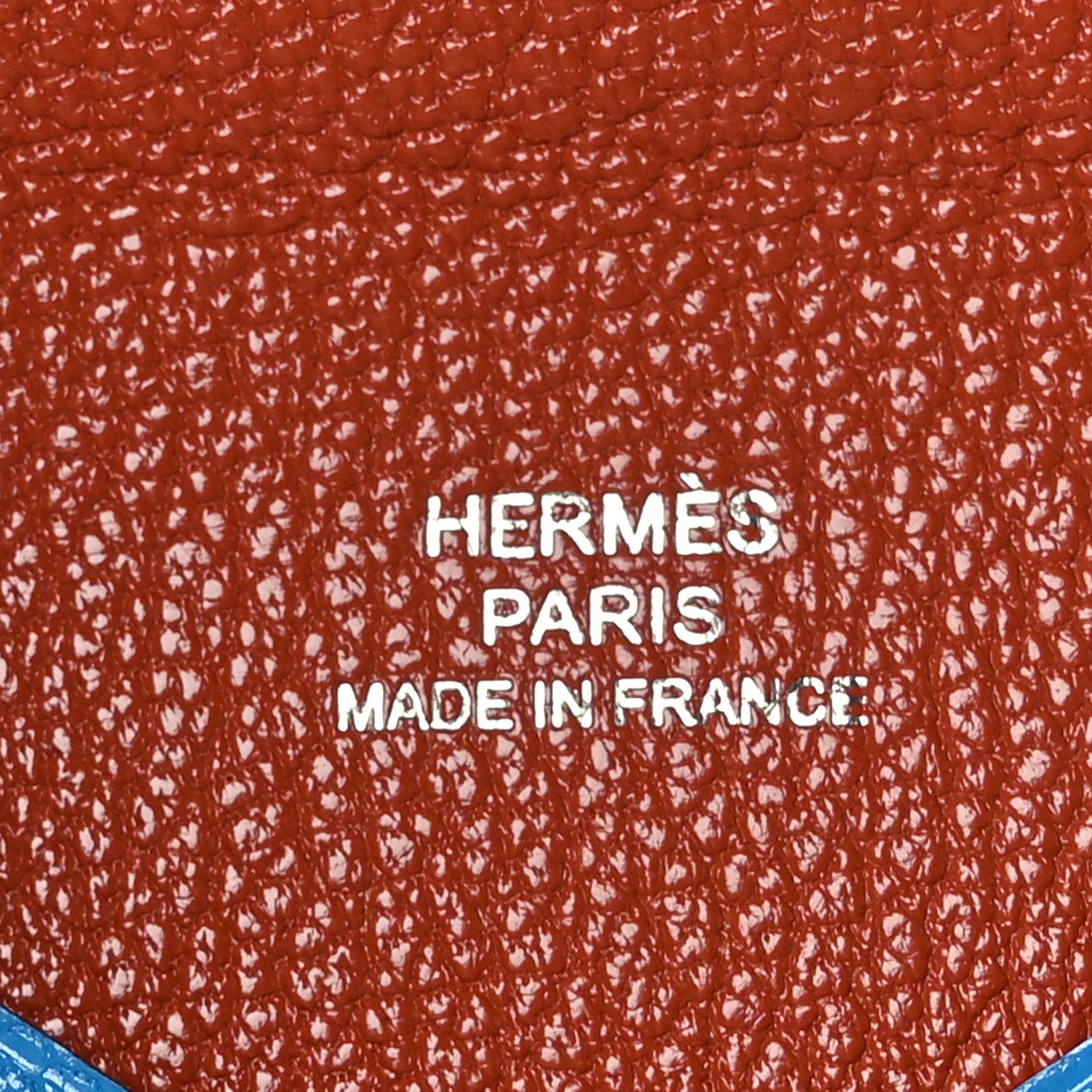 Hermes Chevre Mysore Verso Calvi Card Case Bleu Frida Cuivre 8 of 9