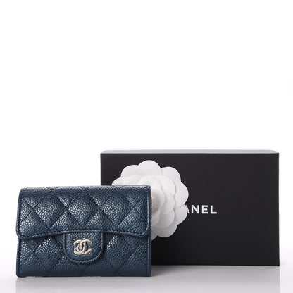 Chanel Metallic Caviar Quilted Card Holder Dark Blue 7 of 7