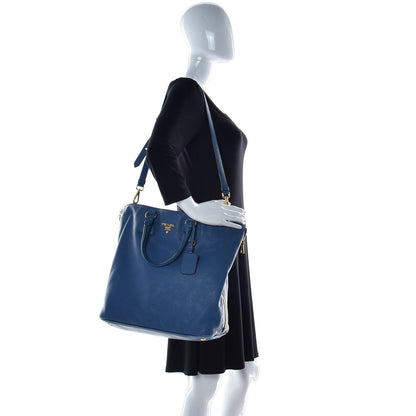 Prada Vitello Daino Side Zip Tote Cobalto 4 of 18