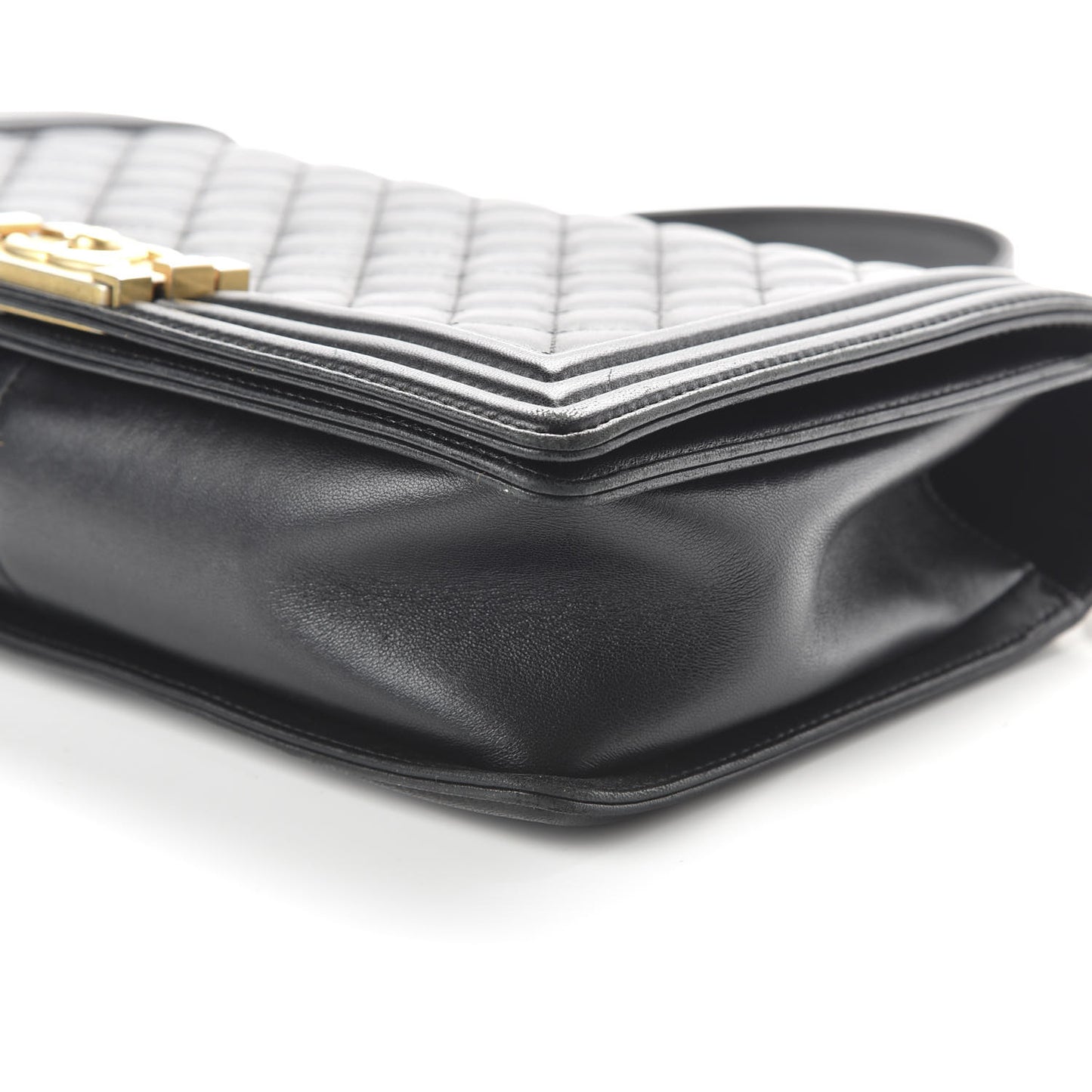 Lambskin Quilted New Medium Boy Flap Black