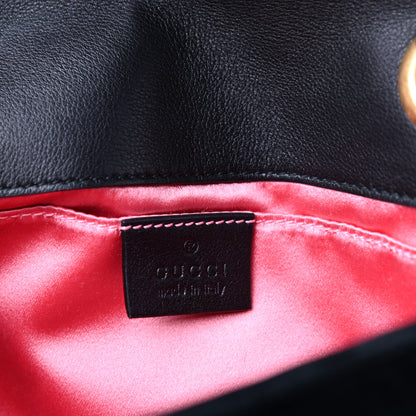 Gucci Velvet Matelasse Mini GG Marmont Shoulder Bag Black 6 of 11