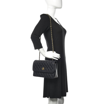 Chanel Lambskin Quilted Medium Single Flap Navy Blue 2 of 16