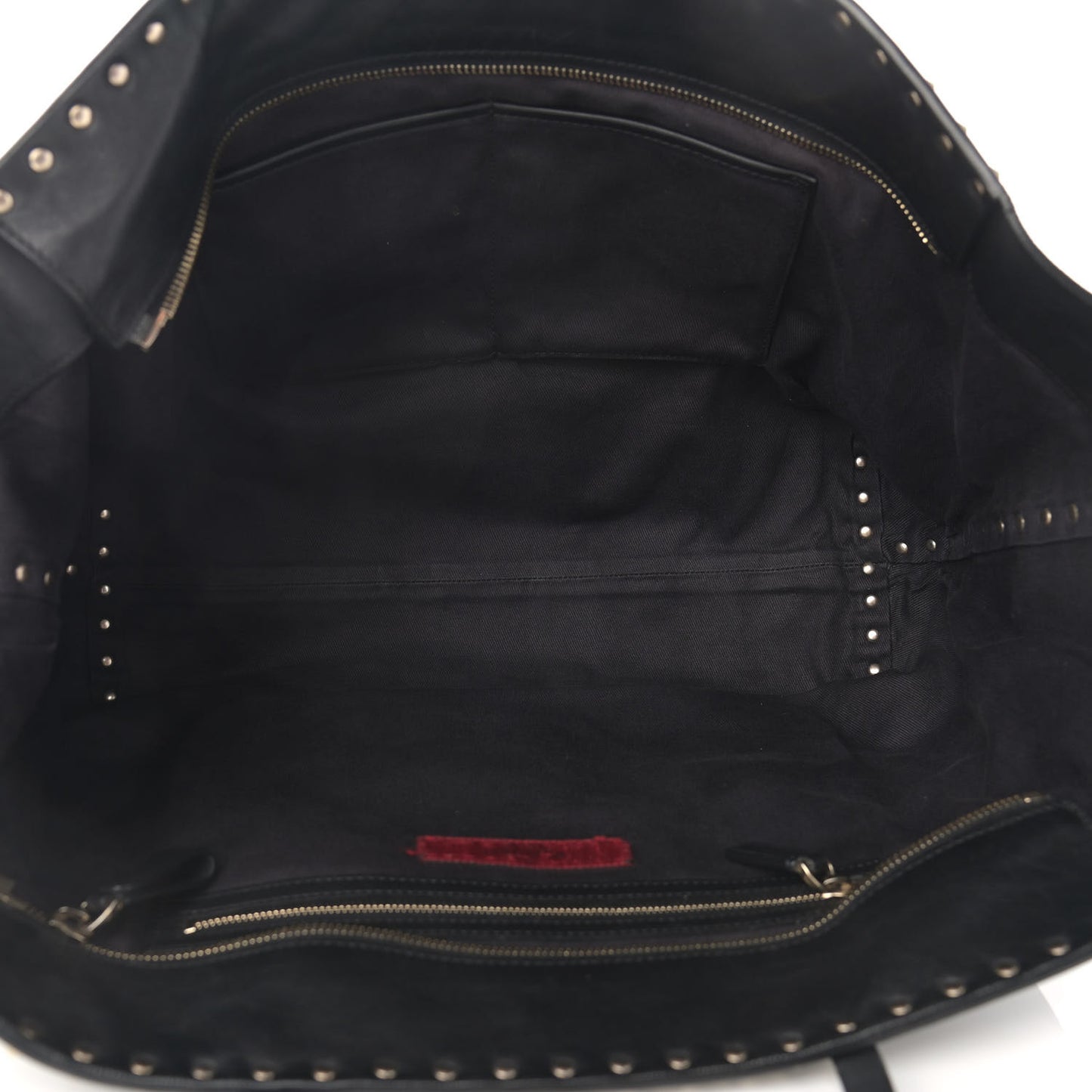 Vitello Rockstud Crossbody Tote Black
