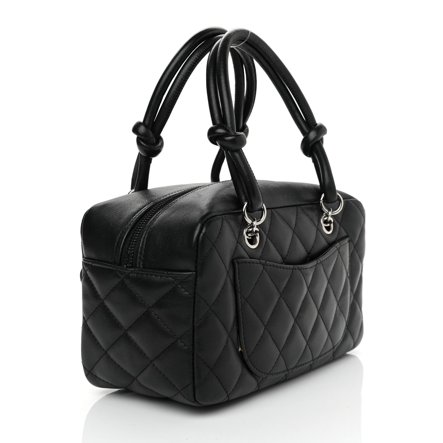 Calfskin Quilted Small Cambon Bowler Black White