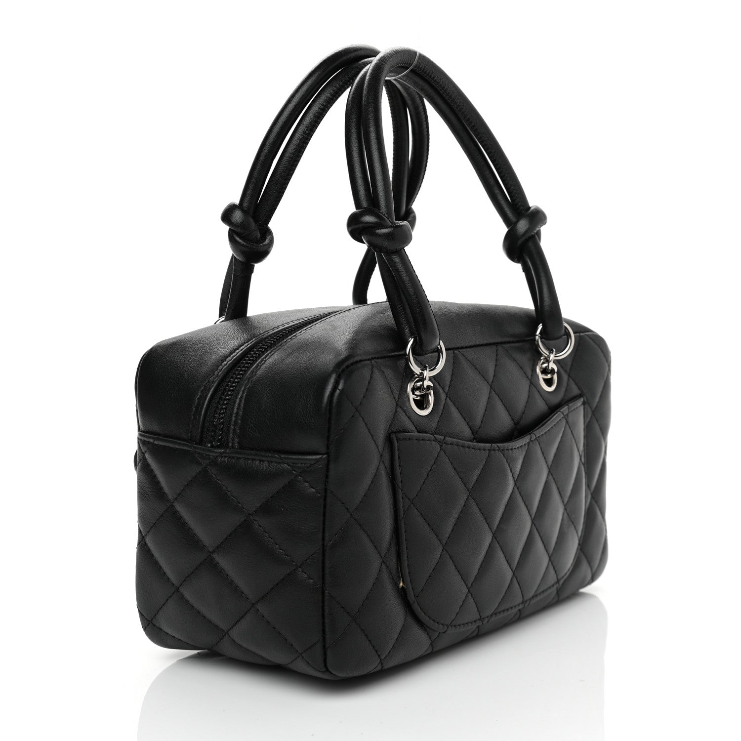 Chanel Calfskin Quilted Small Cambon Bowler Black White 2 of 12