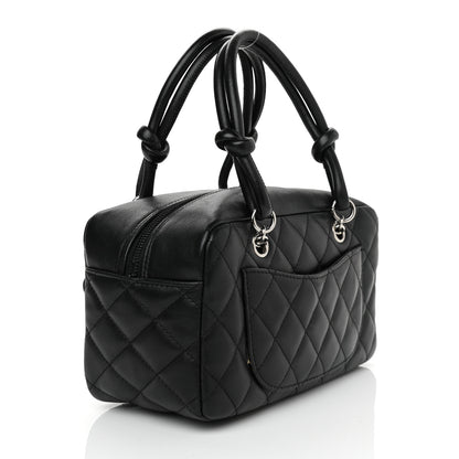 Chanel Calfskin Quilted Small Cambon Bowler Black White 2 of 12