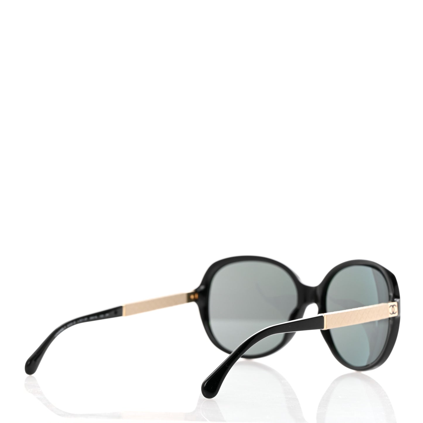 Acetate Quilted CC Sunglasses 5232-Q Black White