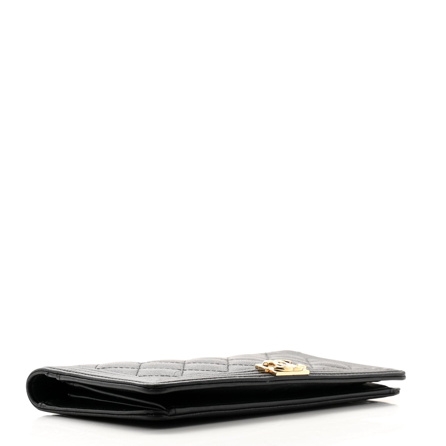 Caviar Quilted Boy Yen Wallet Black