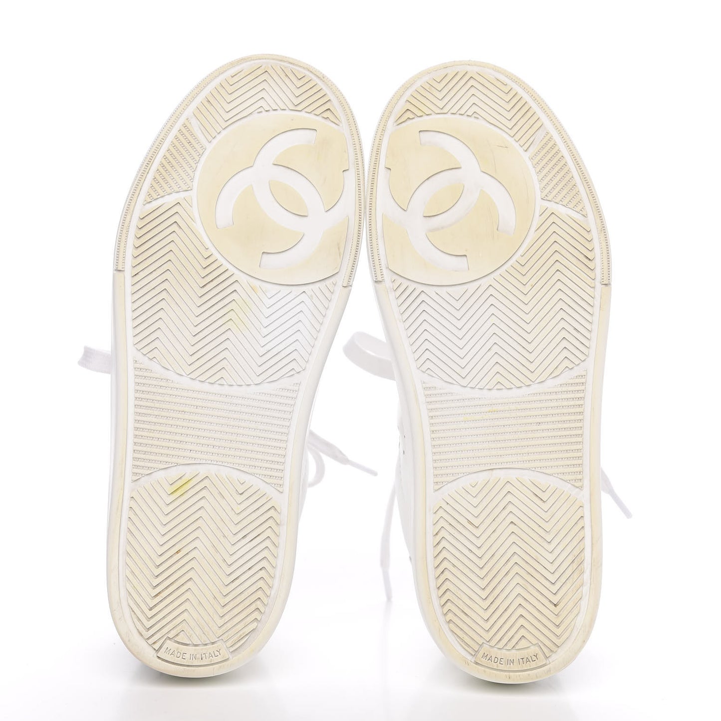 Calfskin Womens Logo Sneakers 36 White