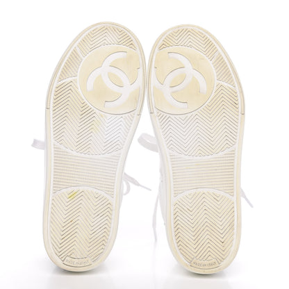 Chanel Calfskin Womens Logo Sneakers 36 White 5 of 10