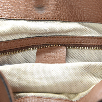 Gucci Pebbled Calfskin Medium Soho Chain Shoulder Bag Maple Brown 9 of 10