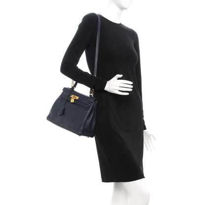 Hermes Taurillon Clemence Kelly Retourne 28 Bleu Nuit 2 of 34