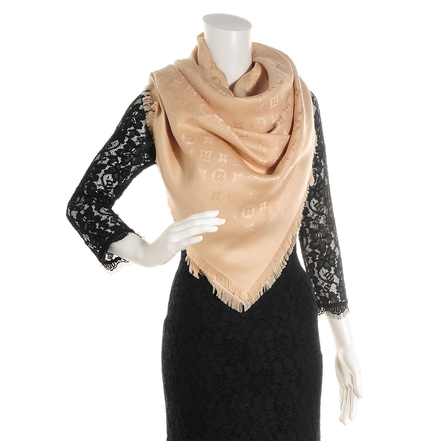 Louis Vuitton Silk Wool Monogram Shawl 2 of 5