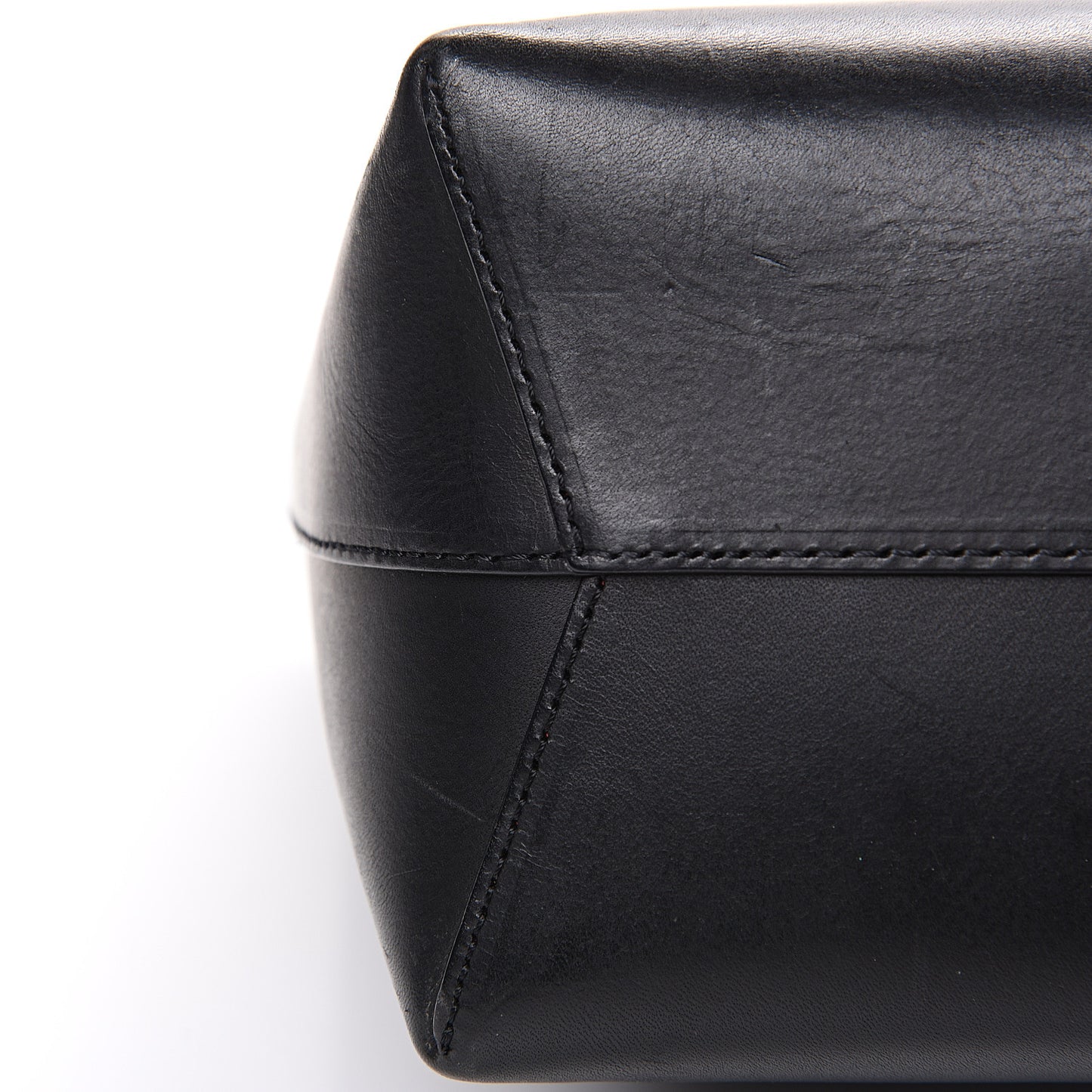 Calfskin Small Shopping Tote Black Flamma