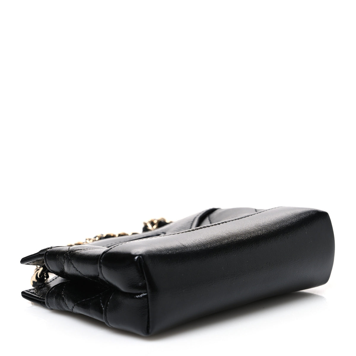 Chanel Shiny Lambskin Quilted Micro 31 Clutch With Chain Black 4 of 10