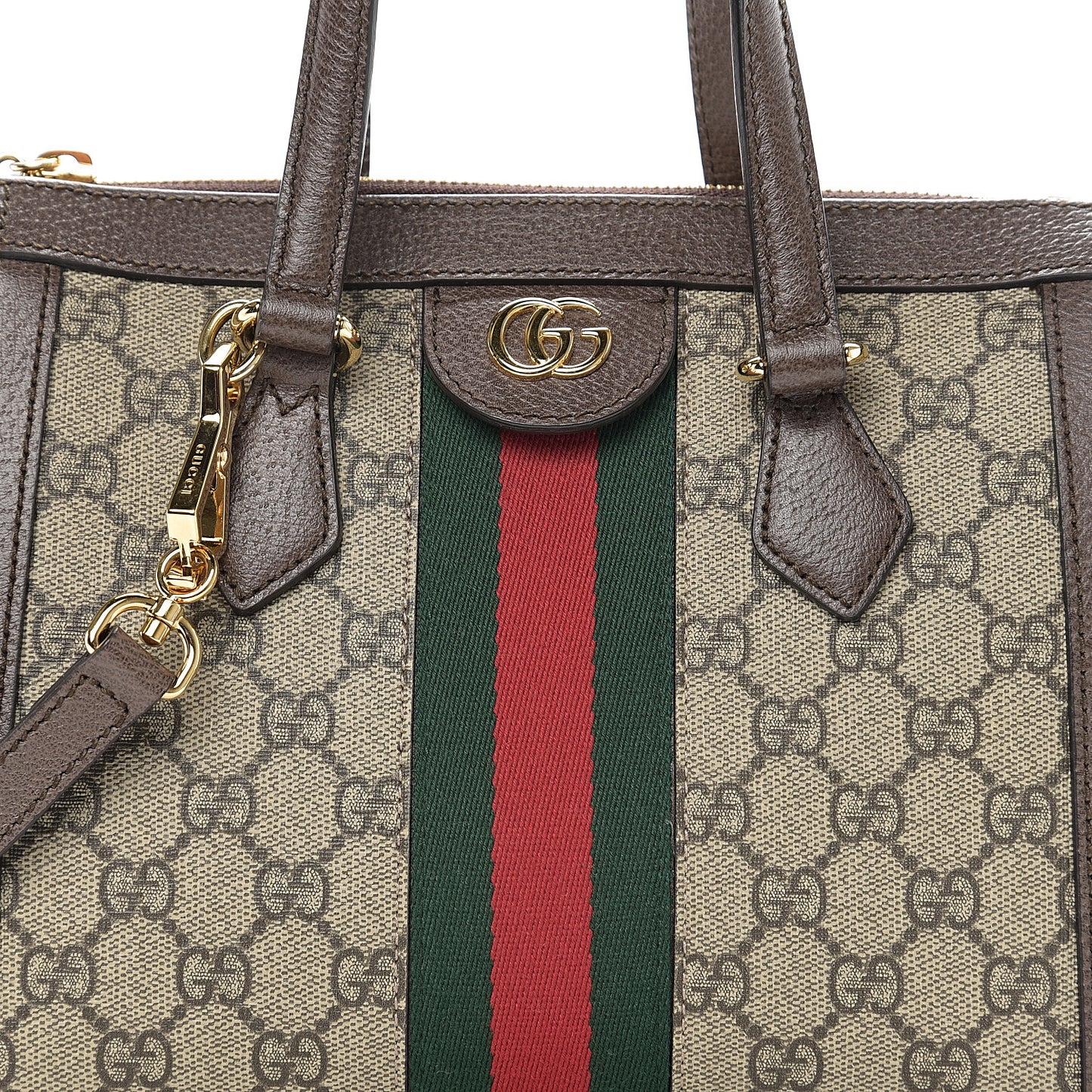 GG Supreme Monogram Small Ophidia Tote Bag Brown