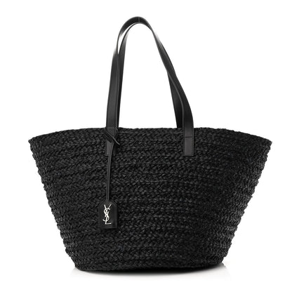 Saint Laurent Raffia Medium Panier Bag Black 1 of 9