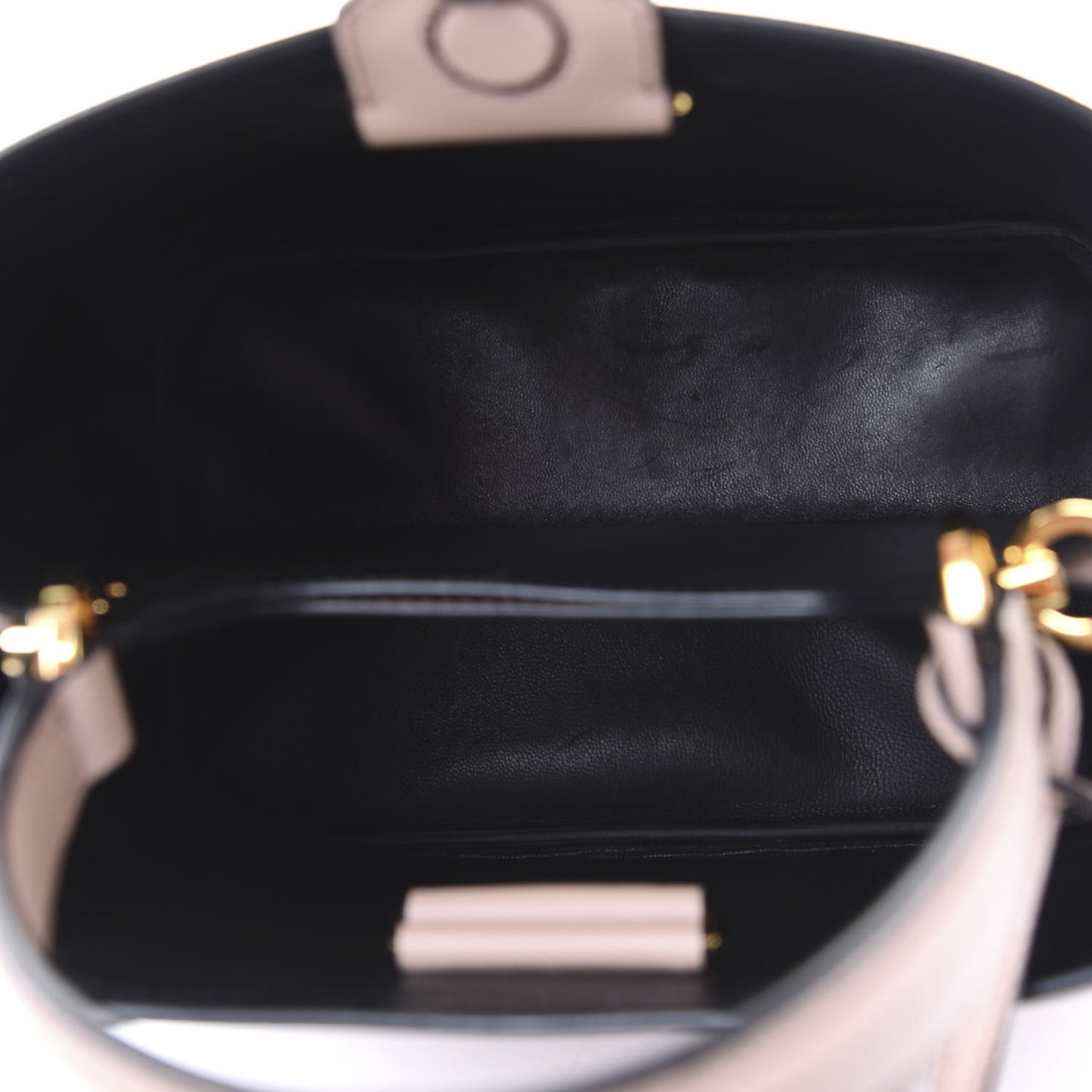 Saffiano Cuir Medium Panier Bucket Bag Cipria Black