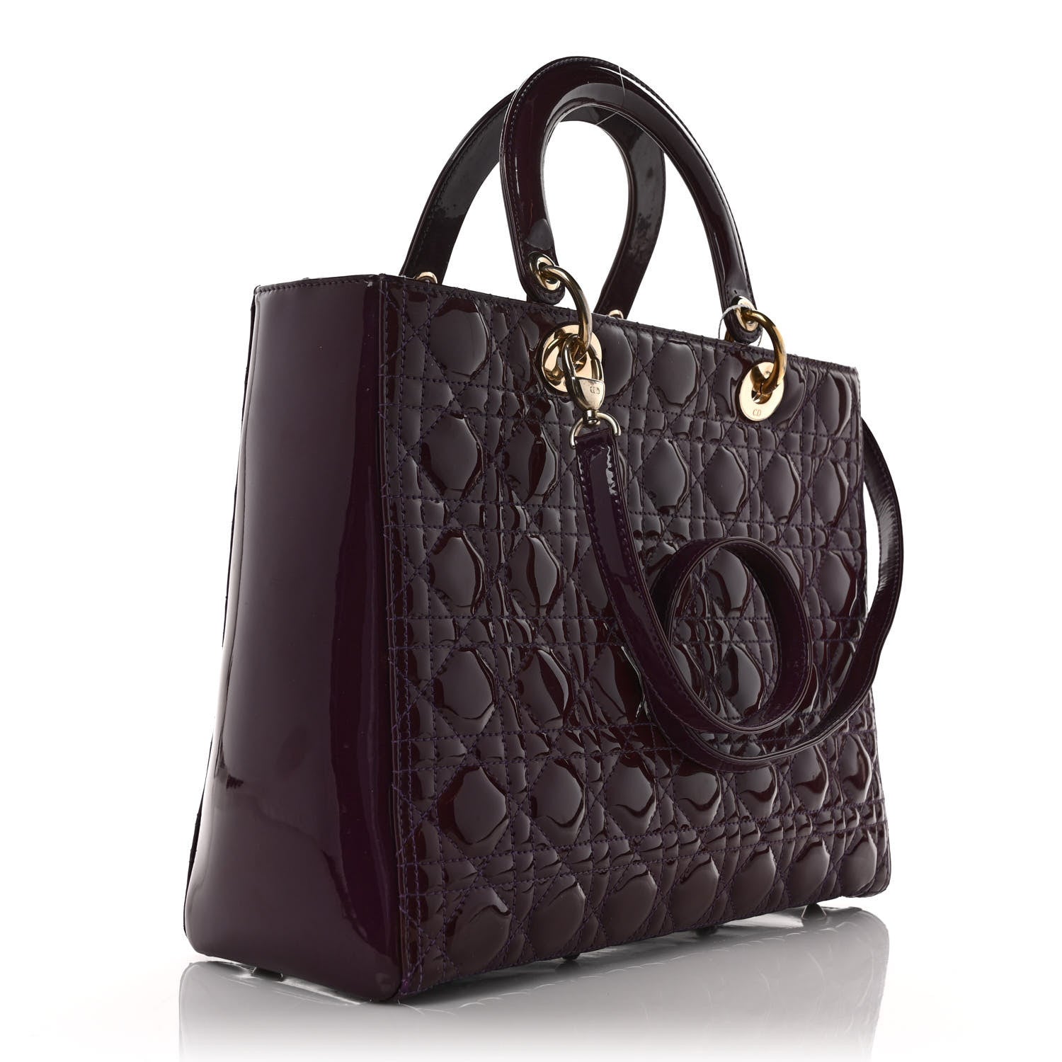 Christian Dior Patent Cannage Large Lady Dior Violet Purple 3 of 11