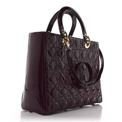 Christian Dior Patent Cannage Large Lady Dior Violet Purple 3 of 11