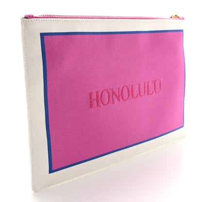 Valentino Garavani Canvas Rope Honolulu Pouch Fuchsia Multicolor 3 of 7