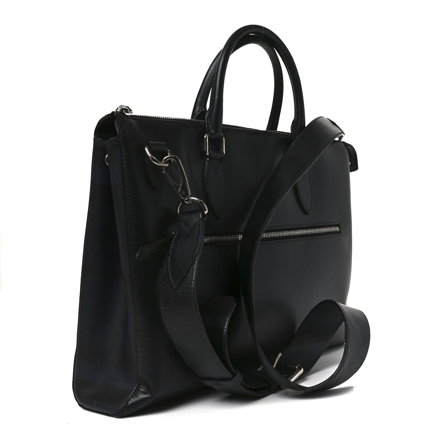 Textured Calfskin Bermondsey Business Briefcase Black