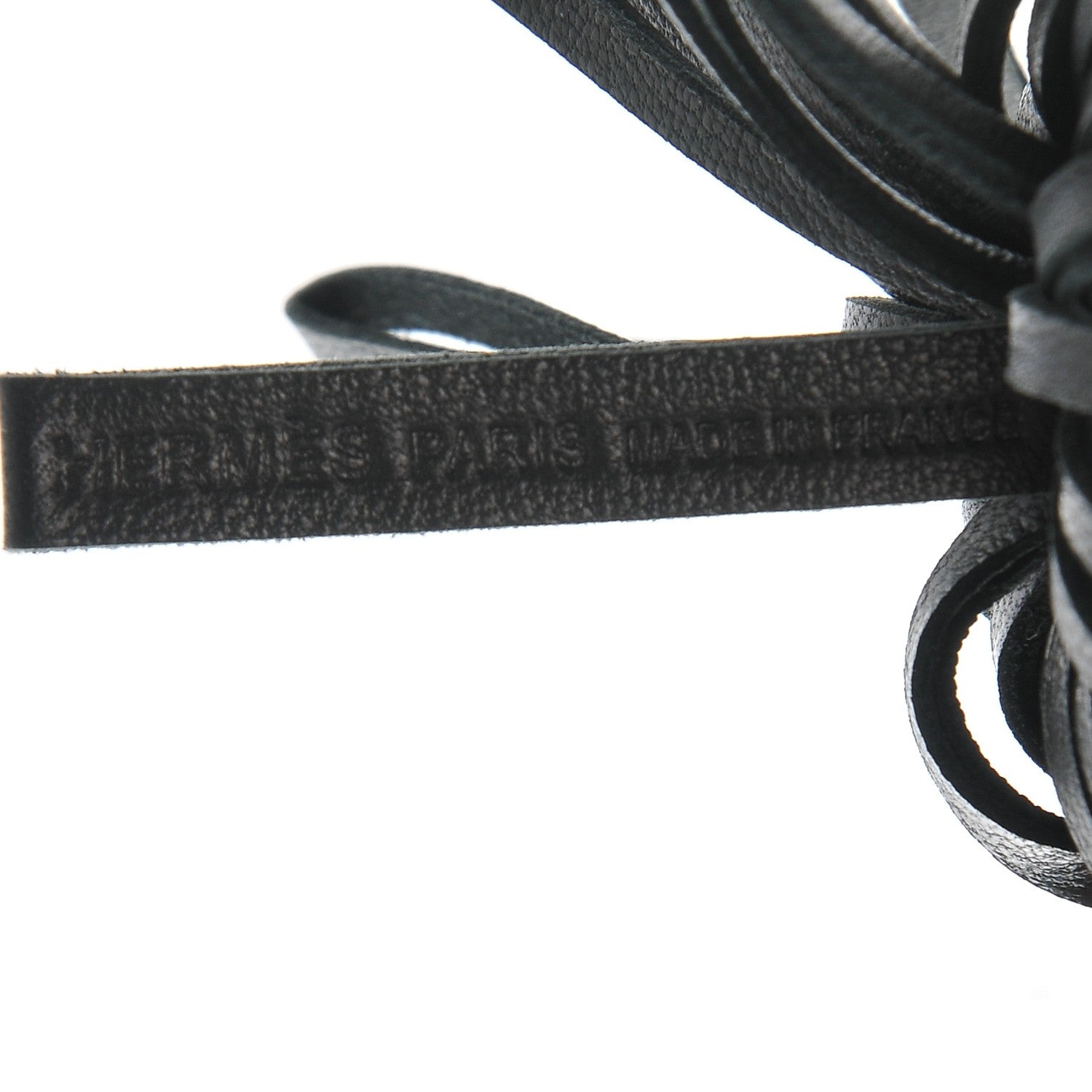 Hermes Lambskin Carmen Tassel Key Holder Black 3 of 3