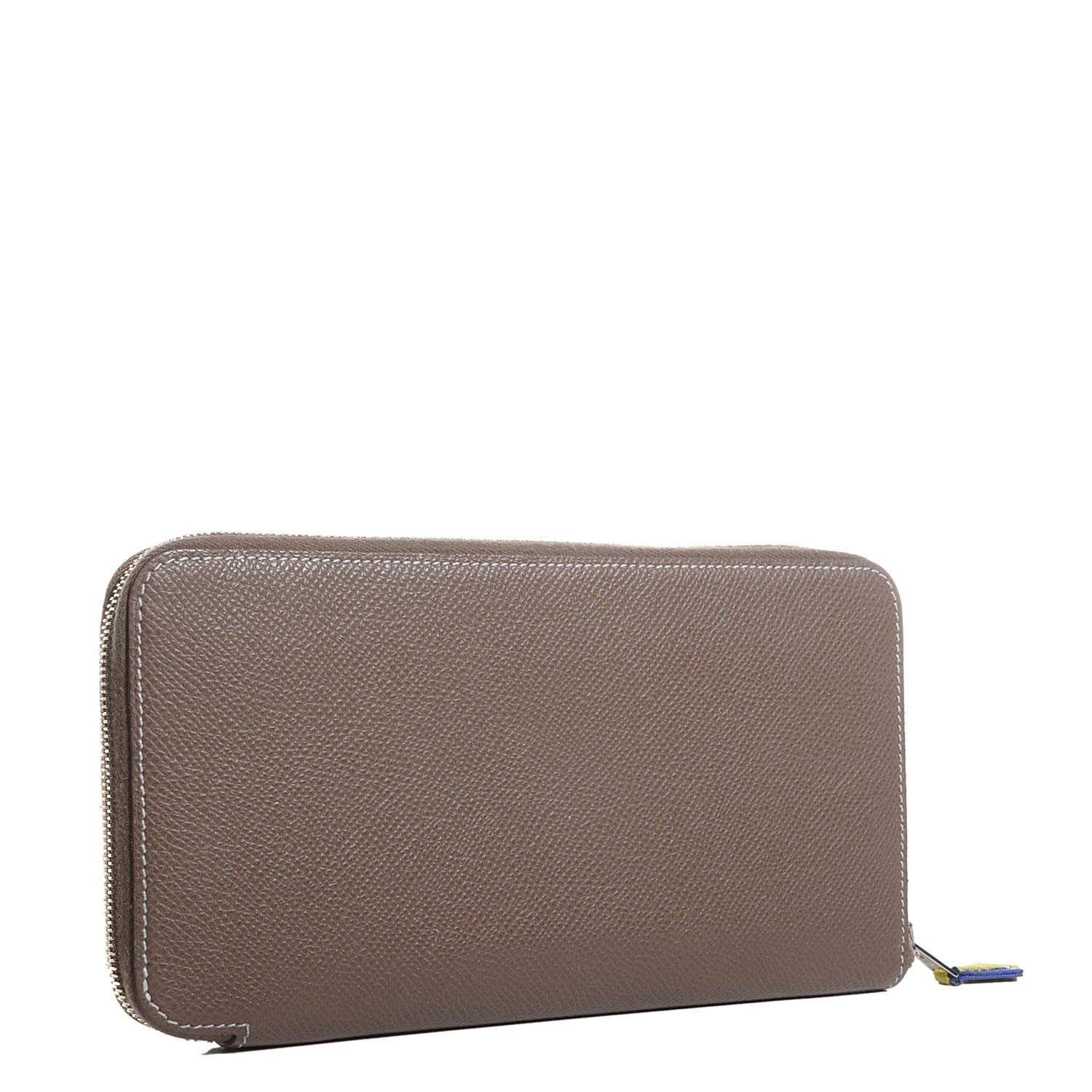 Hermes Epsom Silk'in Wallet Etoupe Bleu Electrique 3 of 12