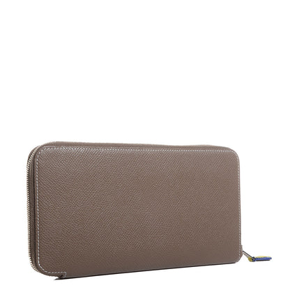 Hermes Epsom Silk'in Wallet Etoupe Bleu Electrique 3 of 12