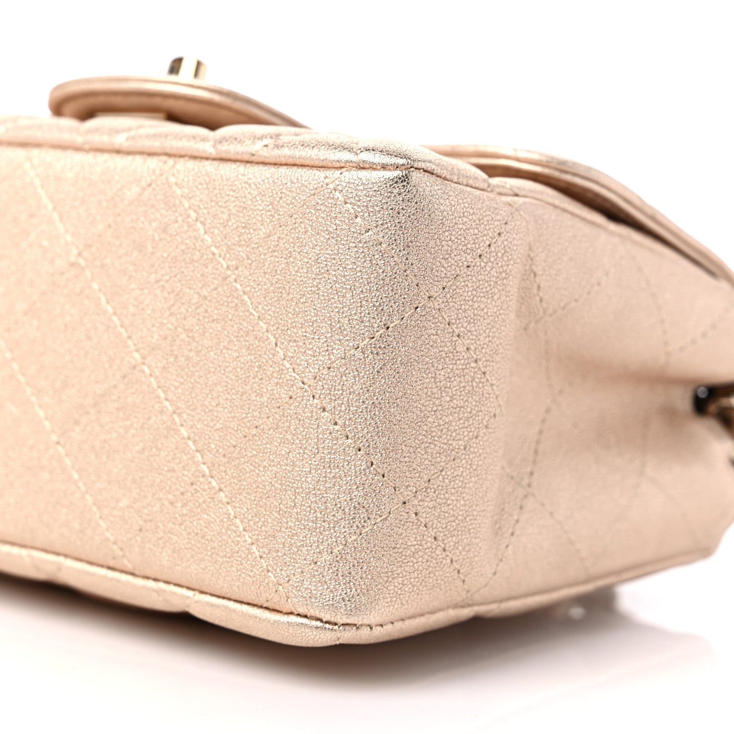 Chanel Metallic Lambskin Quilted Mini Square Flap Gold 9 of 9
