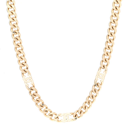 Chanel Metal Enamel Chain CC Choker Gold White 1 of 5