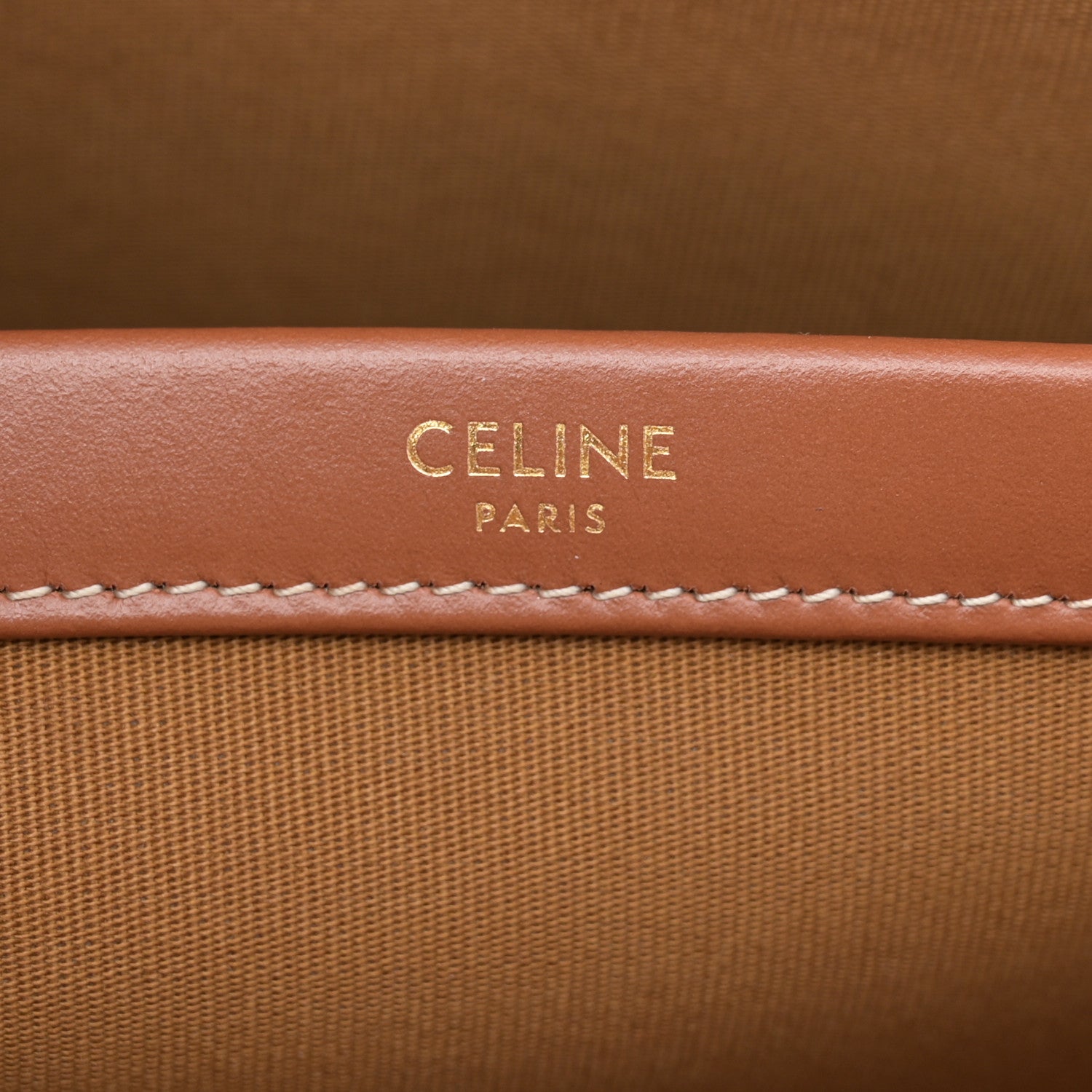 Celine Triomphe Canvas Calfskin Mini Horizontal Cabas Tan 6 of 11
