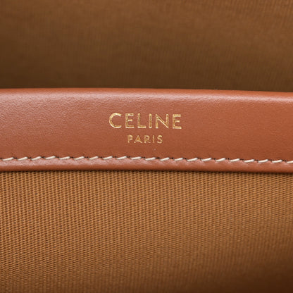 Celine Triomphe Canvas Calfskin Mini Horizontal Cabas Tan 6 of 11
