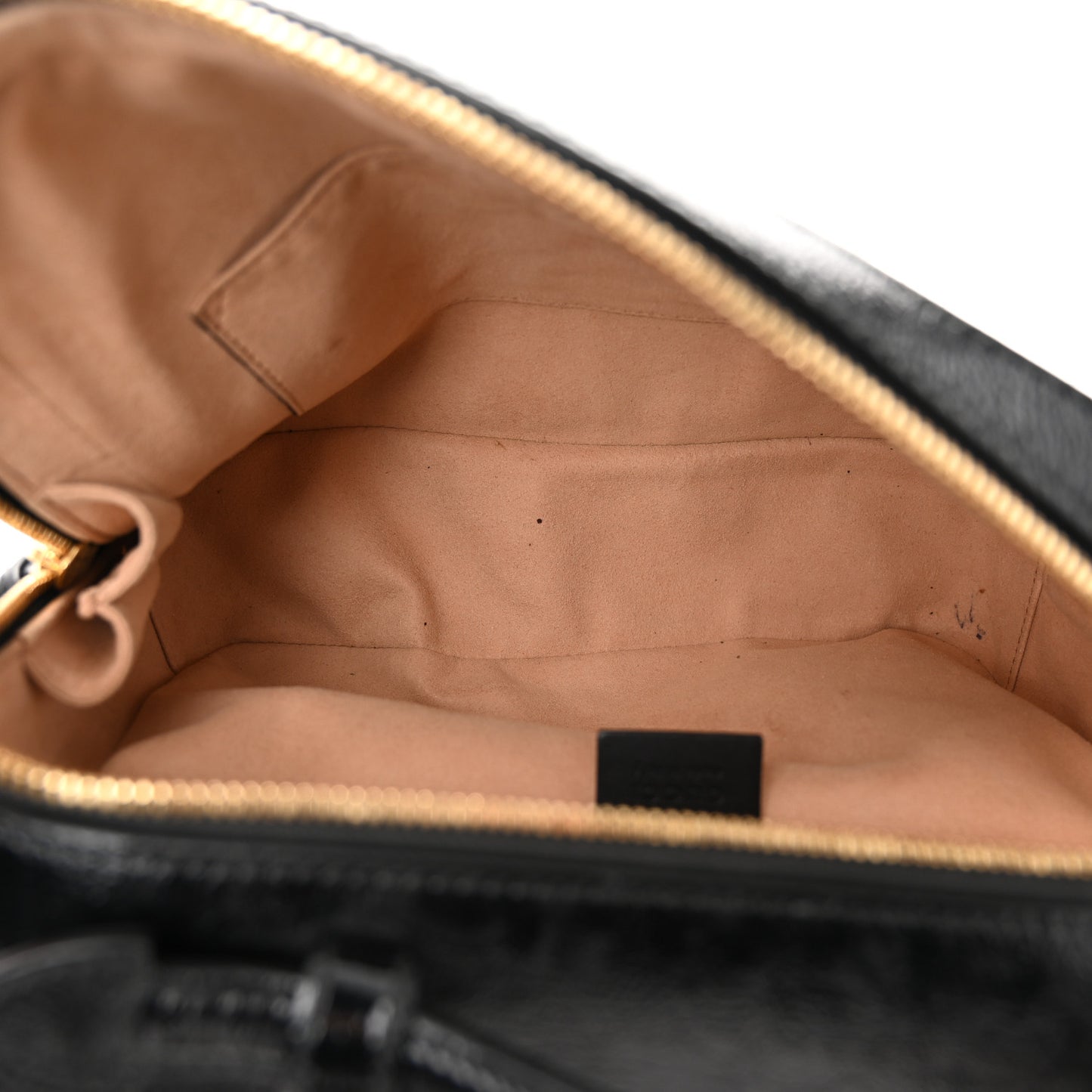 Suede Patent Web Small Ophidia Top Handle Shoulder Bag Black