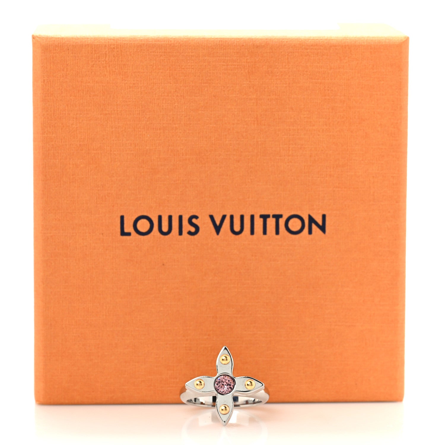 Louis Vuitton Metal Crystal Love Letters Timeless Ring L 56 7.5 6 of 6