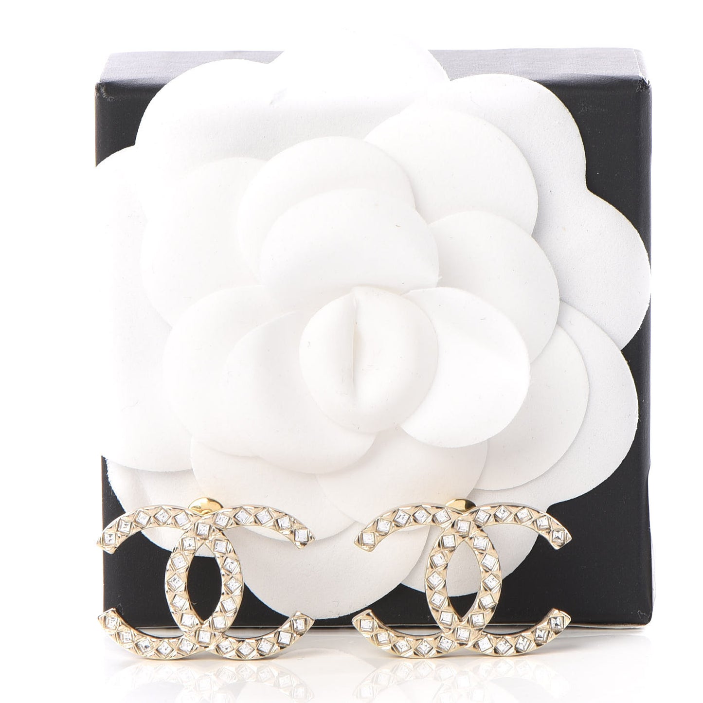 Baguette Crystal High Society CC Earrings Gold