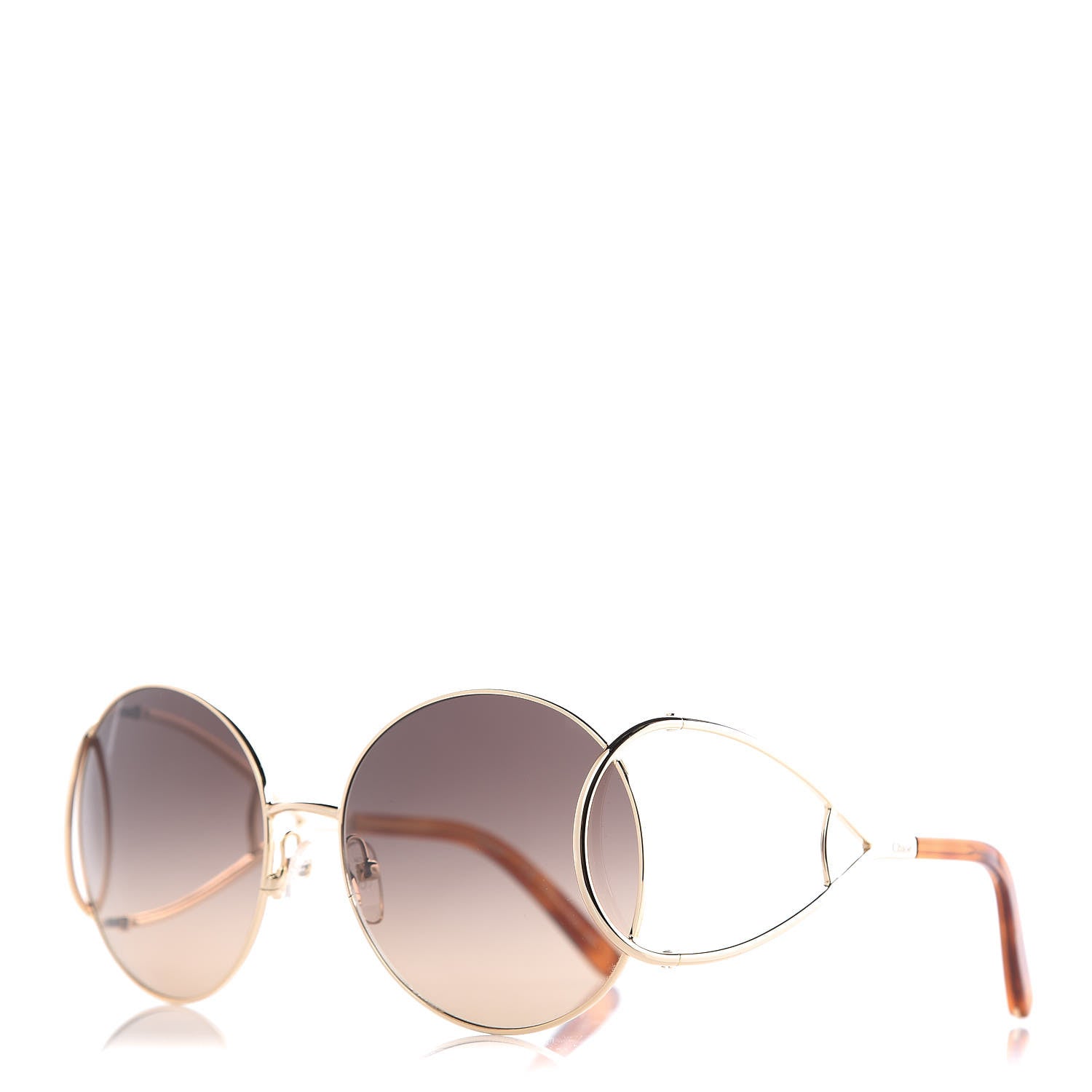 Chloe Jackson Oversized Round Sunglasses CE124S Blonde Havana 1 of 7