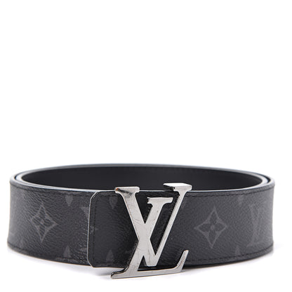 Louis Vuitton Monogram Eclipse Taigarama 40mm LV Initiales Reversible Belt 85 34 Black 1 of 4