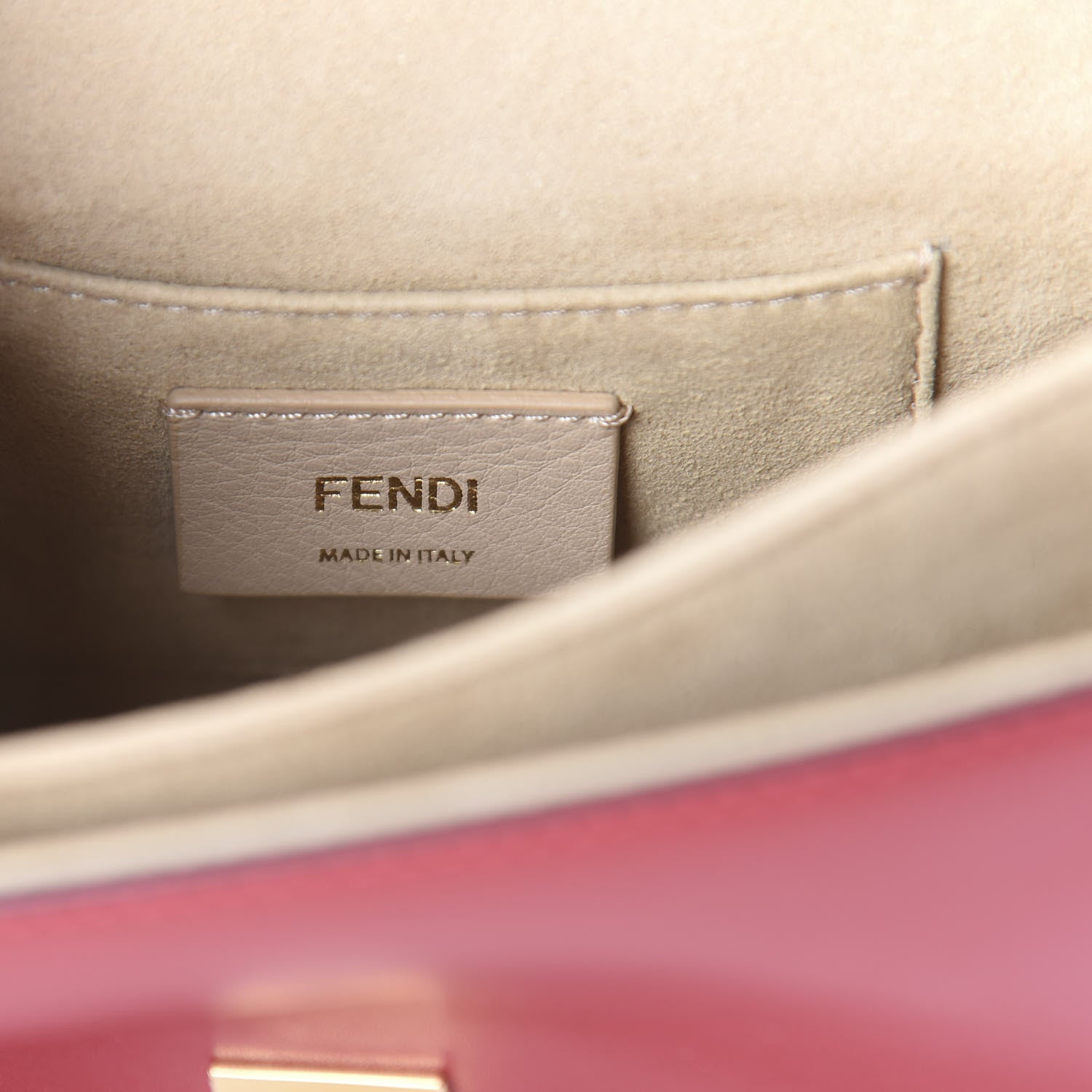 Fendi Vitello Liberty FF 1974 Embossed Small Kan I Shoulder Bag Fragola 5 of 8