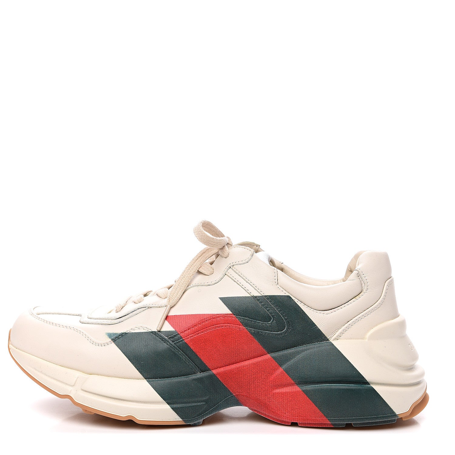 Gucci Calfskin Web Printed Mens Rhyton Sneakers 8.5 Mystic White 1 of 9