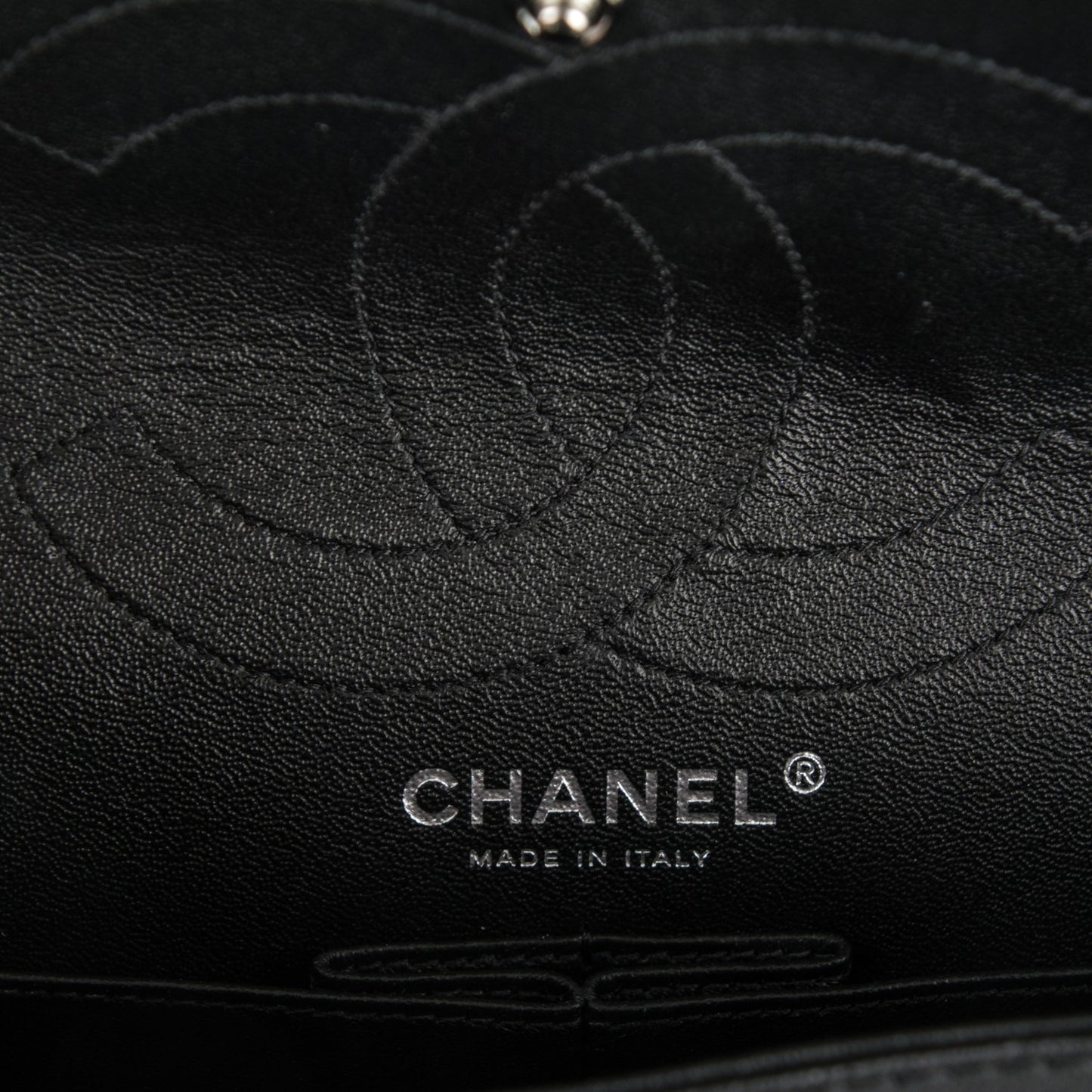 Crumpled Calfskin Quilted 2.55 Reissue 226 Double Flap So Black